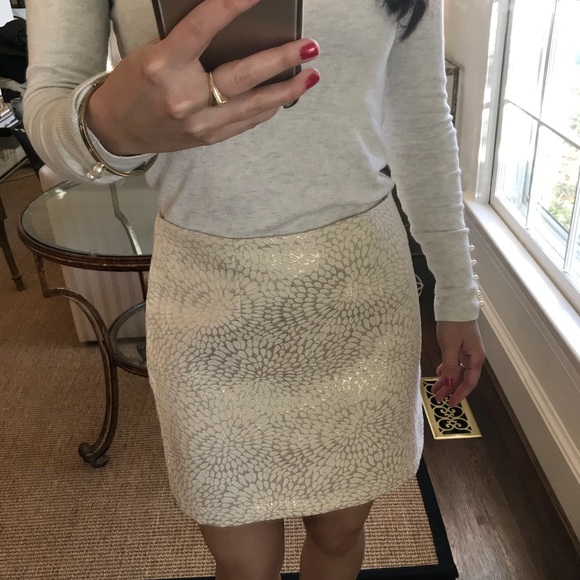 White + Metallic Skirt - Picture 2 of 6